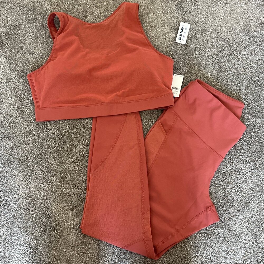 Old Navy Sheer Terracotta Active Set